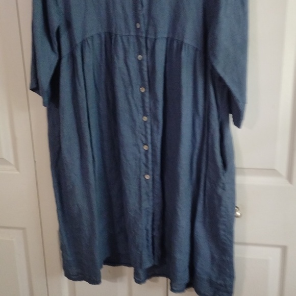 LiaBella 100 Linen Dress Pockets Size Large - Picture 3 of 10